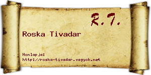 Roska Tivadar névjegykártya